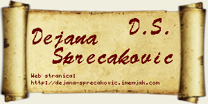Dejana Sprečaković vizit kartica